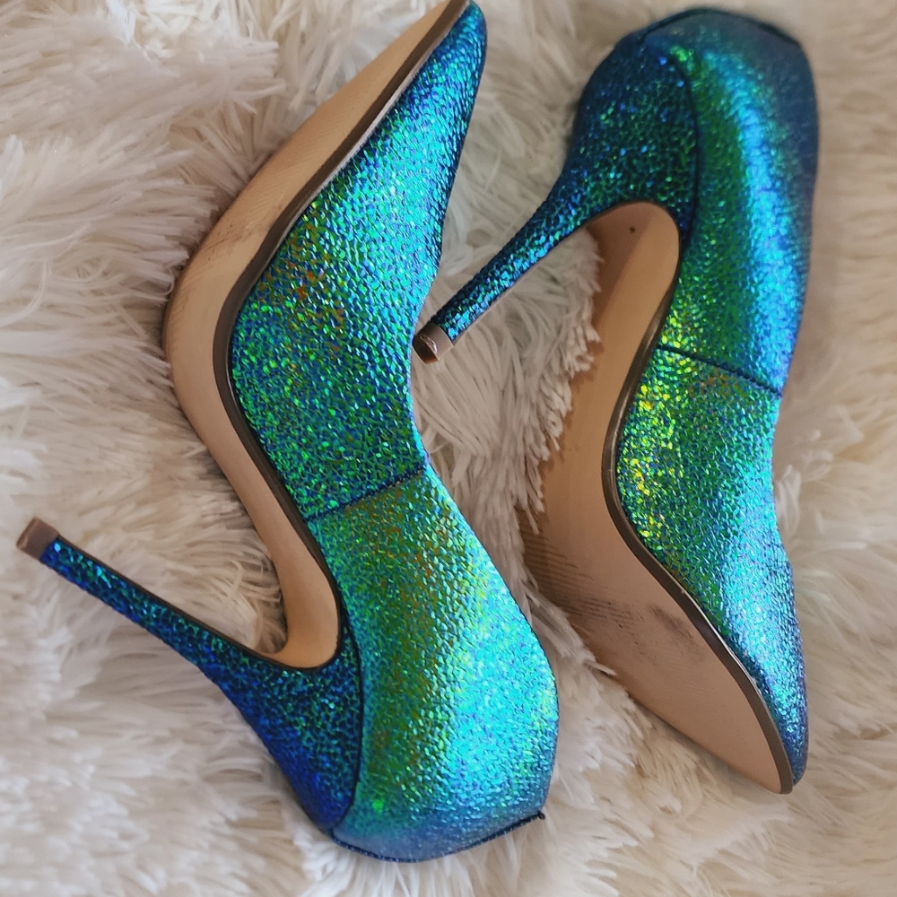 Steve Madden Shoes, Size 5, Metallic Blue - Picture 2 of 6